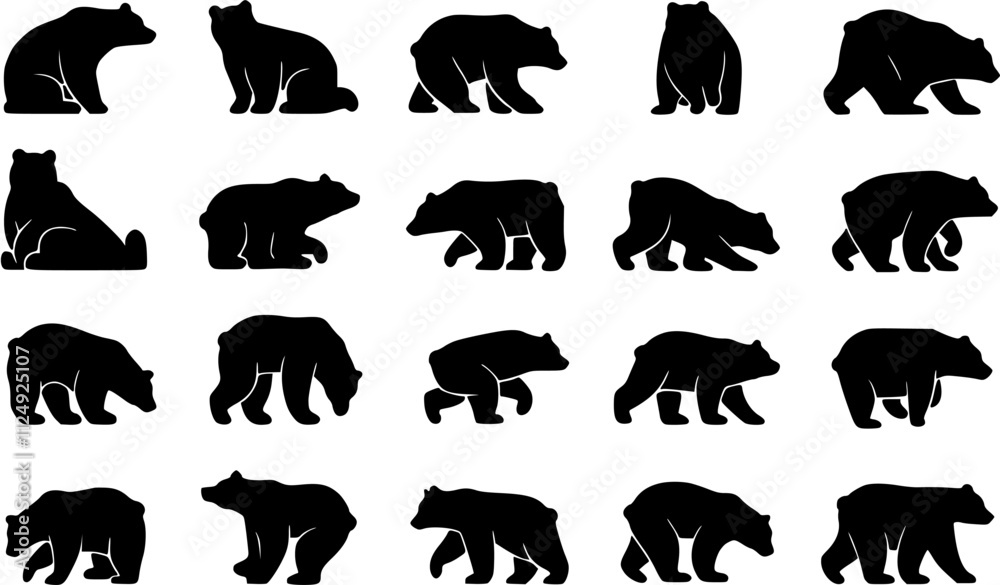 Naklejka premium Powerful Bear Shape in Wilderness