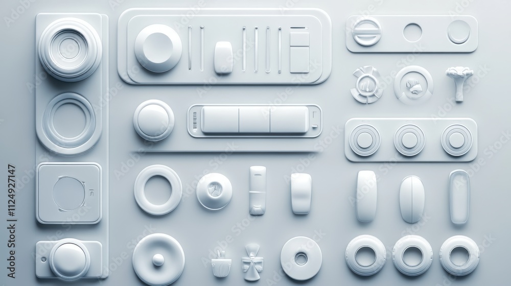 Clean UI Components on Simple White Background Clean UI Components on Simple White Background