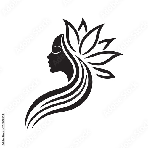 women natural vector illustration on white background