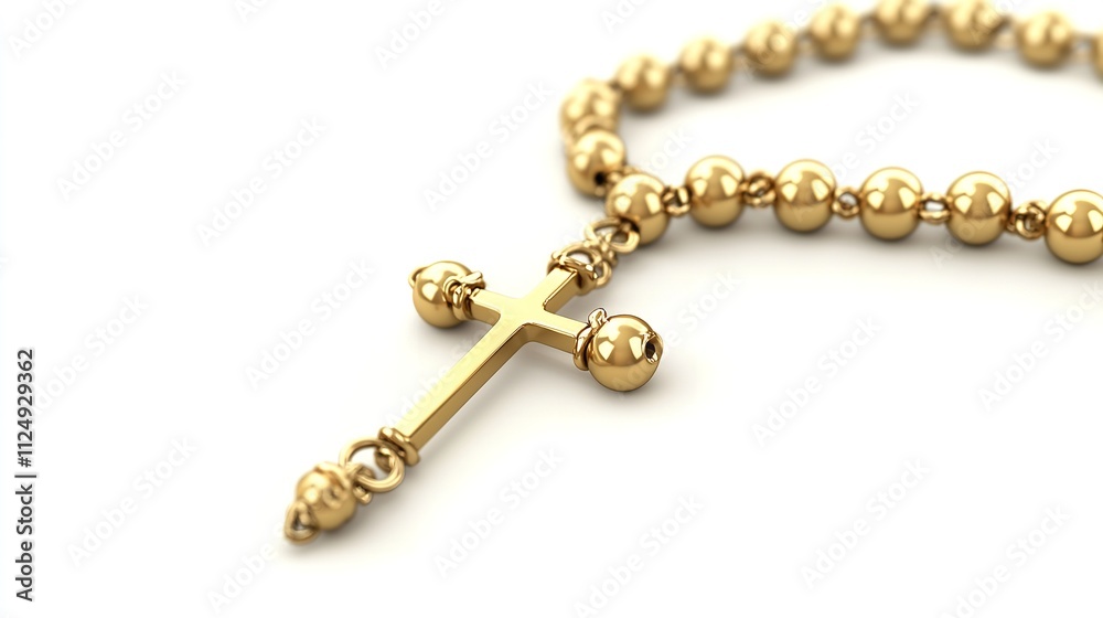 Rosary Isolated Over White Background in 16K Resolution Rosary Isolated Over White Background in 16K Resolution