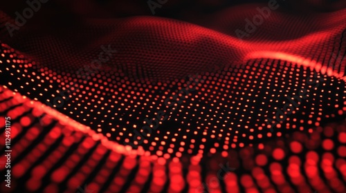 Abstract wave of red dots forms digital artistic style photo