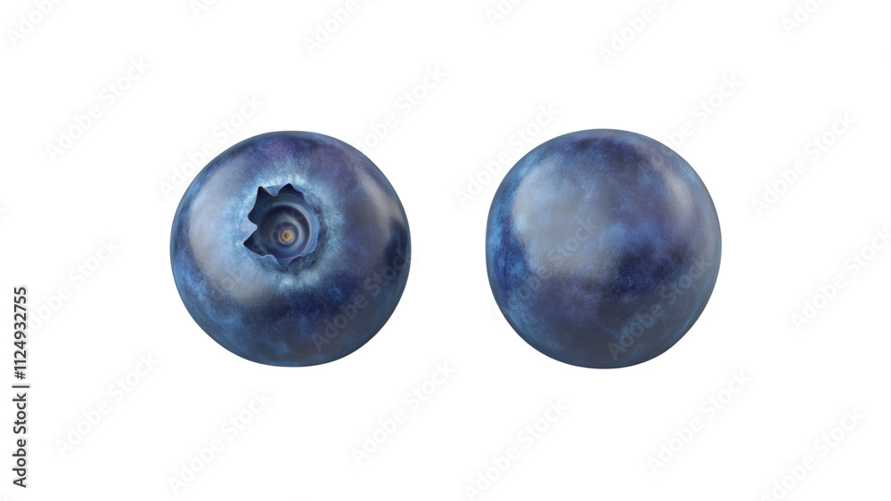 Blueberry with smooth, creamy flesh, a realistic, textured pit, showing fresh ripeness and health appeal, isolated on a white background Blueberry with smooth, creamy flesh, a realistic, textured pit, showing fresh ripeness and health appeal, isolated on a white background