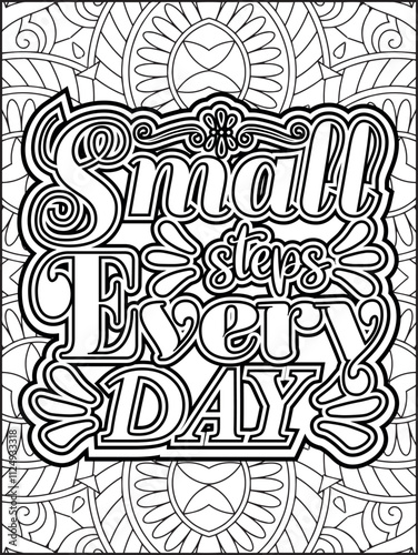 Inspirational Quote Coloring Page for Adults. Motivational Quote Coloring Page.
