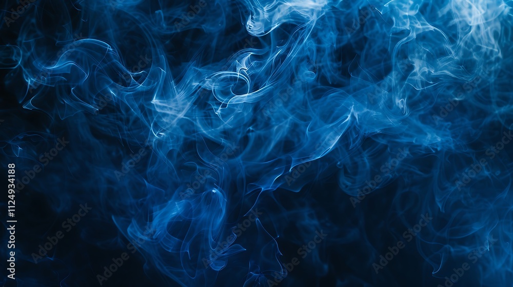 Blue smoke on black background. Abstract background. Texture. Design element. Blue smoke on black background. Abstract background. Texture. Design element.