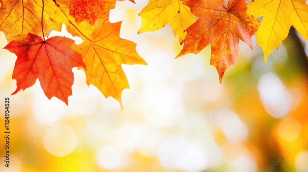 Vibrant Autumn Leaves Displaying Rich Colors of Fall against Soft Background Vibrant Autumn Leaves Displaying Rich Colors of Fall against Soft Background