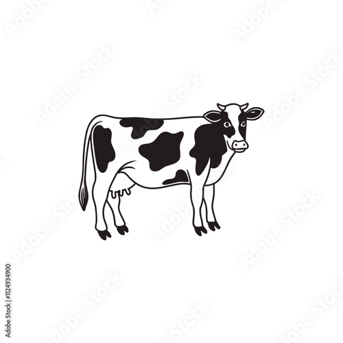cow vector art and illustration