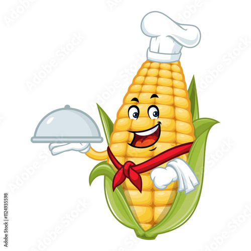 Corn Chef Cartoon Mascot.