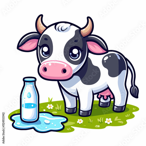 dairy cow and milk