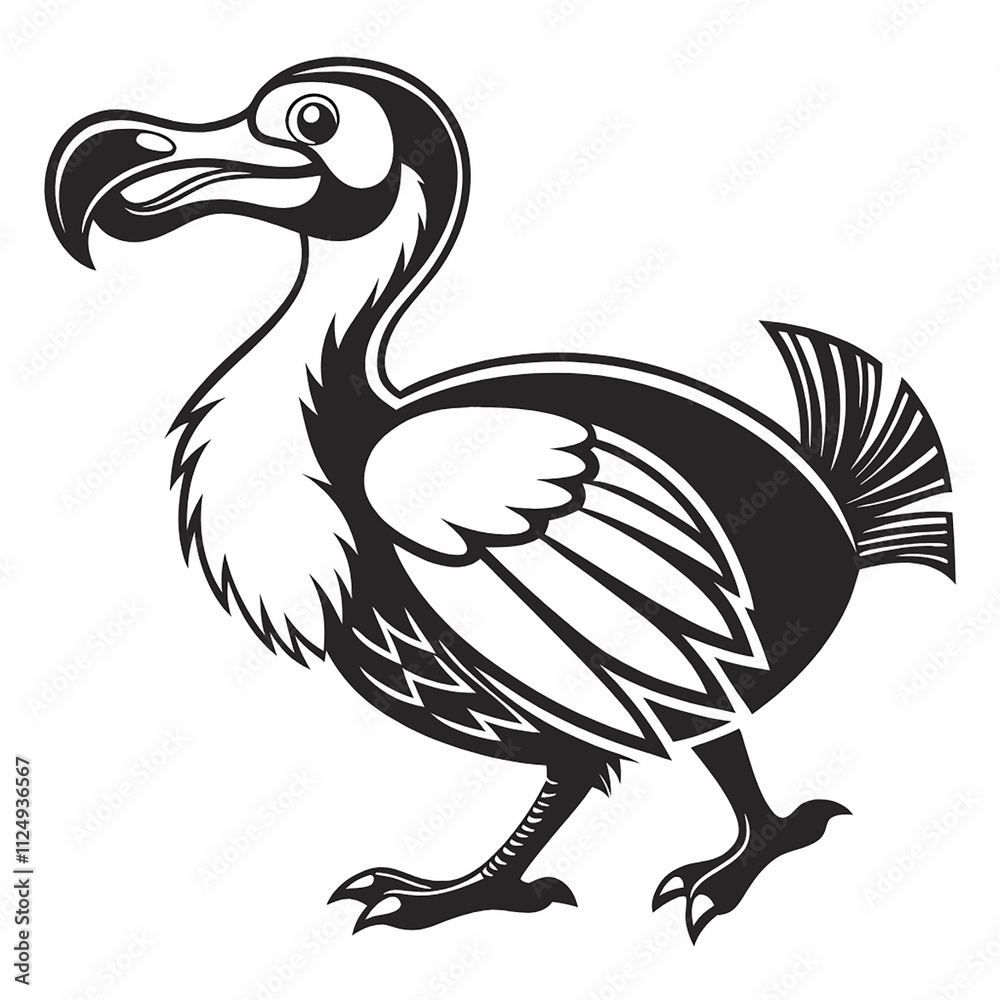 Dodo Minimalist Silhouette Illustration with Isolated White Background for High-Quality Digital Graphics Dodo Minimalist Silhouette Illustration with Isolated White Background for High-Quality Digital Graphics