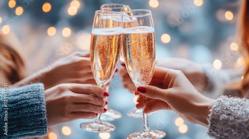 Toasting with Sparkling Drinks in Celebration