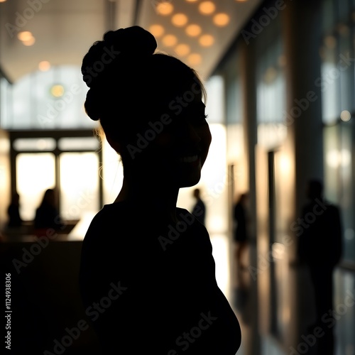 silhouette of a person in a dress