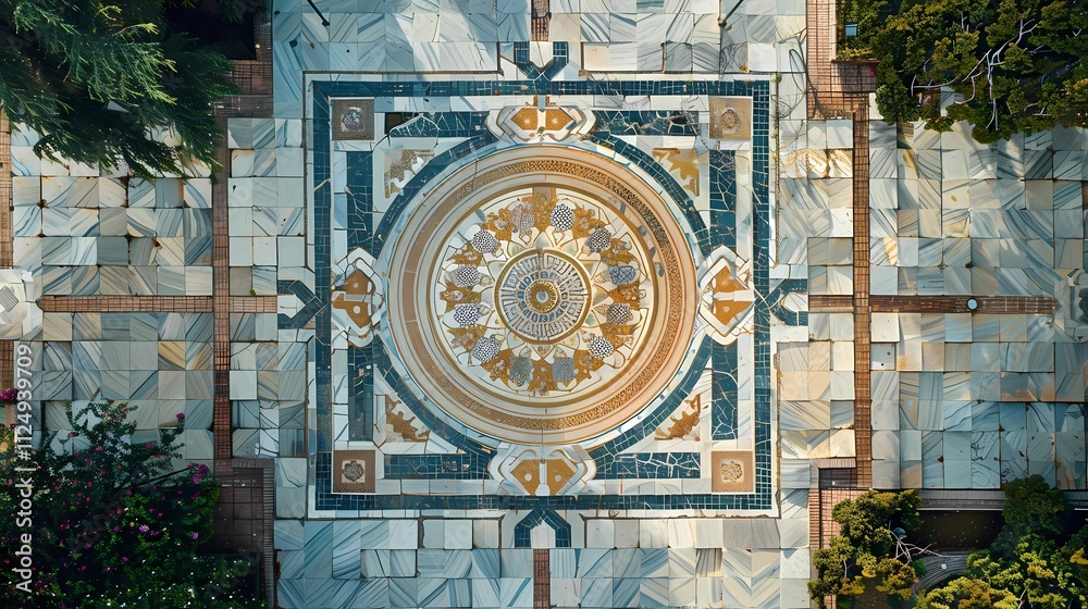 Fototapeta premium a large patterned tile plaza