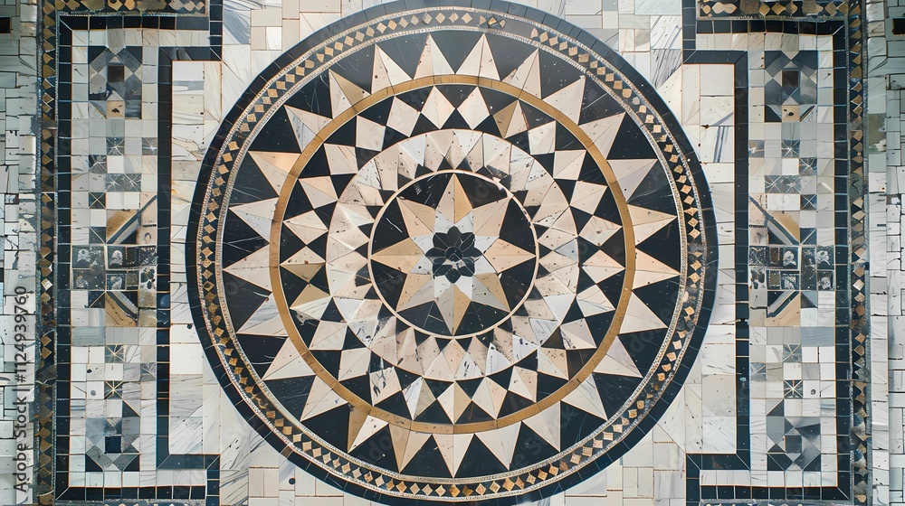 Obraz premium a large patterned tile plaza