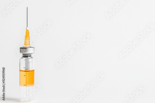 Two Sterile Syringes with Needles on White Background, Medical Equipment Concept