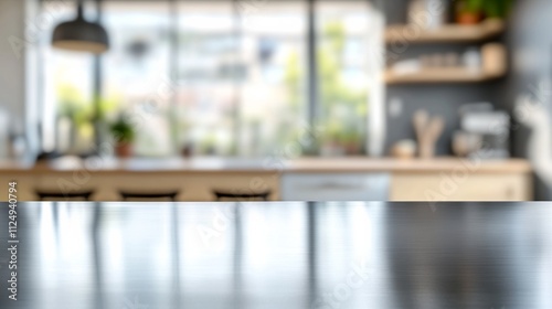 minimalist aluminum table with blurred background generative ai