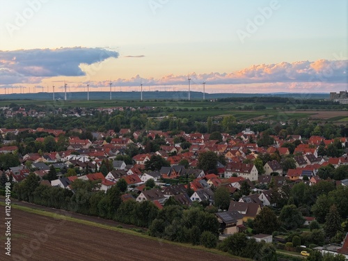 Luftaufnahme von Pfiffligheim – Idyllisches Dorf zwischen den Weinbergen  photo