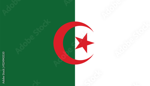 Algeria, Algerian flag, flag of Algeria, national flag of Algeria, flat vector photo