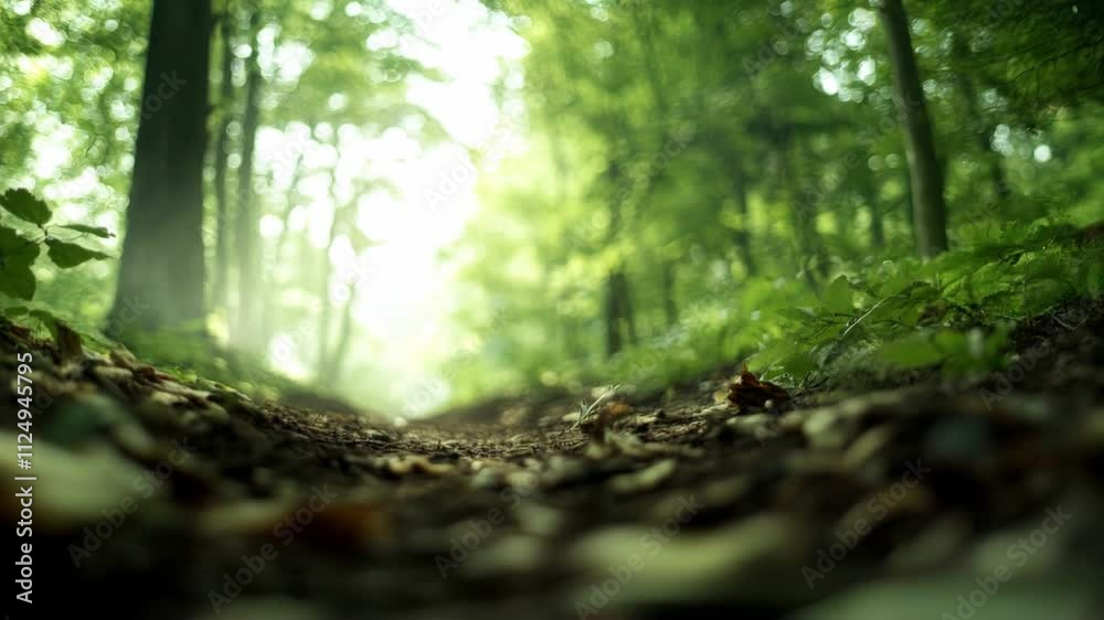 Blurred Runners Journey Through Forest Trail Focus Blurred Runners Journey Through Forest Trail Focus