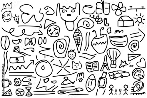 Abstract doodle art pattern wallpaper vector