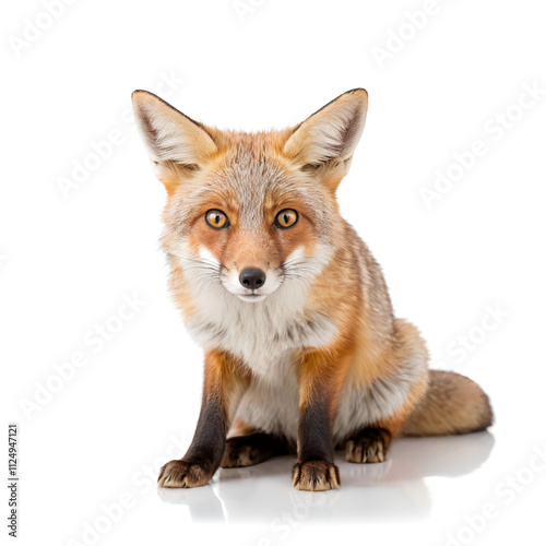 corsac fox on white background photo