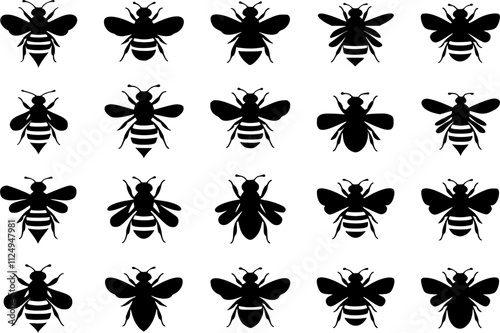 Abstract Bee Silhouette Background