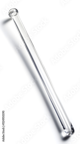 Smooth Glass Stirring Rod, Isolated on White Background photo