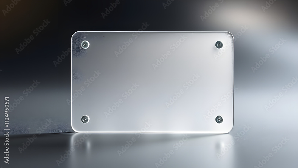 Minimal frosted glass card with glowing highlights, over a soft metallic gradient of chrome and black Minimal frosted glass card with glowing highlights, over a soft metallic gradient of chrome and black