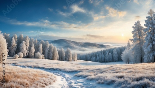 Wallpaper Mural Frosty Forest Under Winter Snow Blanket Torontodigital.ca