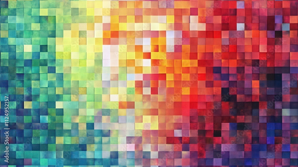 Abstract mosaic; colorful square pixel pattern. Abstract mosaic; colorful square pixel pattern.