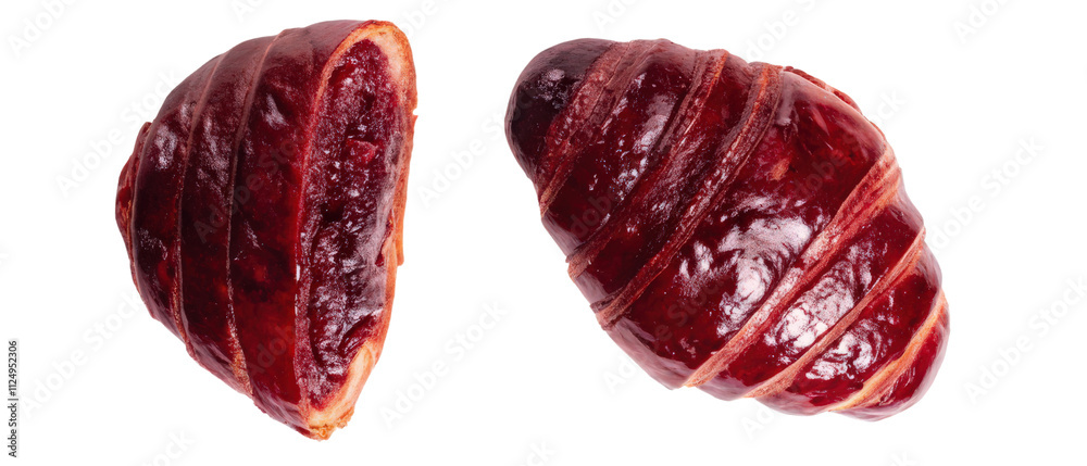 Two chocolate croissants isolated with transparent background Two chocolate croissants isolated with transparent background