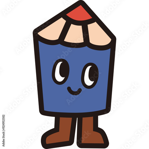 Playful Cartoon Pencil Character Illustration