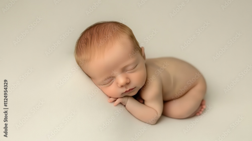 Baby Sleeping Peacefully with Gentle Smile Baby Sleeping Peacefully with Gentle Smile