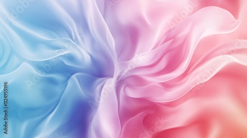 Pastel colored silk fabric flowing and waving elegantly