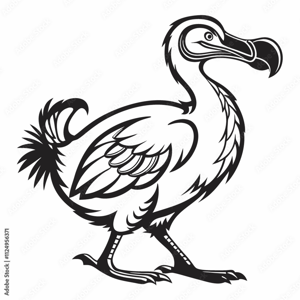 Unique Dodo Minimalist Silhouette Artwork with Isolated White Background for Animal and History Projects Unique Dodo Minimalist Silhouette Artwork with Isolated White Background for Animal and History Projects