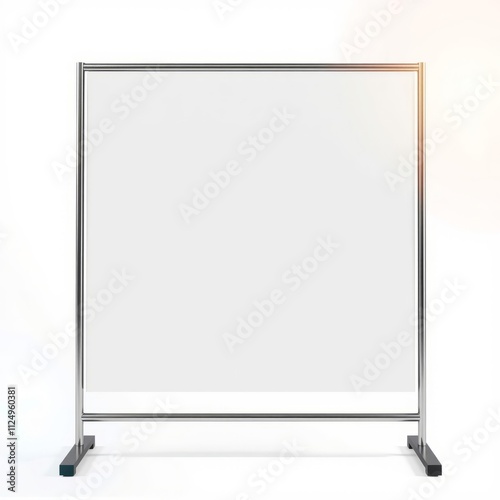 Advertising banner stand isolated on white background advertising stand board for menu ad or announcement 3d rendered banner mockup advertising blank business display template