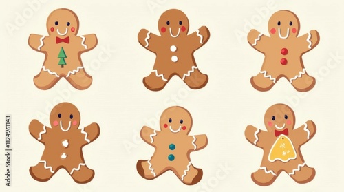 Gingerbread Cookie Vector Stamps