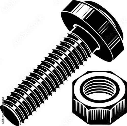 Nut and Bolt Vector illustration work