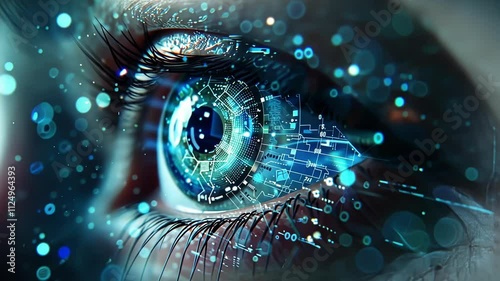 A sensor embedded in a contact lens using 6G technology to monitor glucose levels and provide insulin dosage recommendations for diabetic patients.