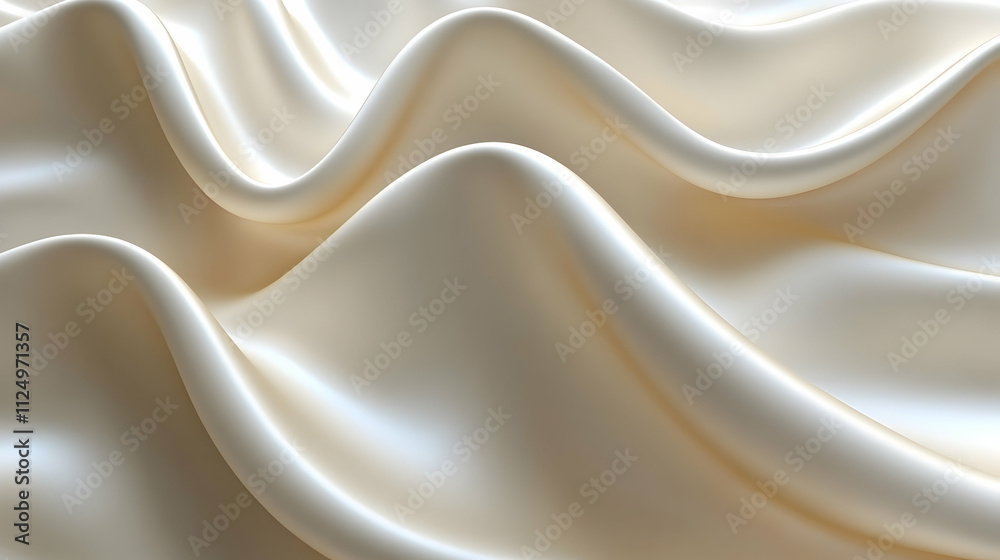 Obraz premium Soft, creamy, undulating waves of fabric.