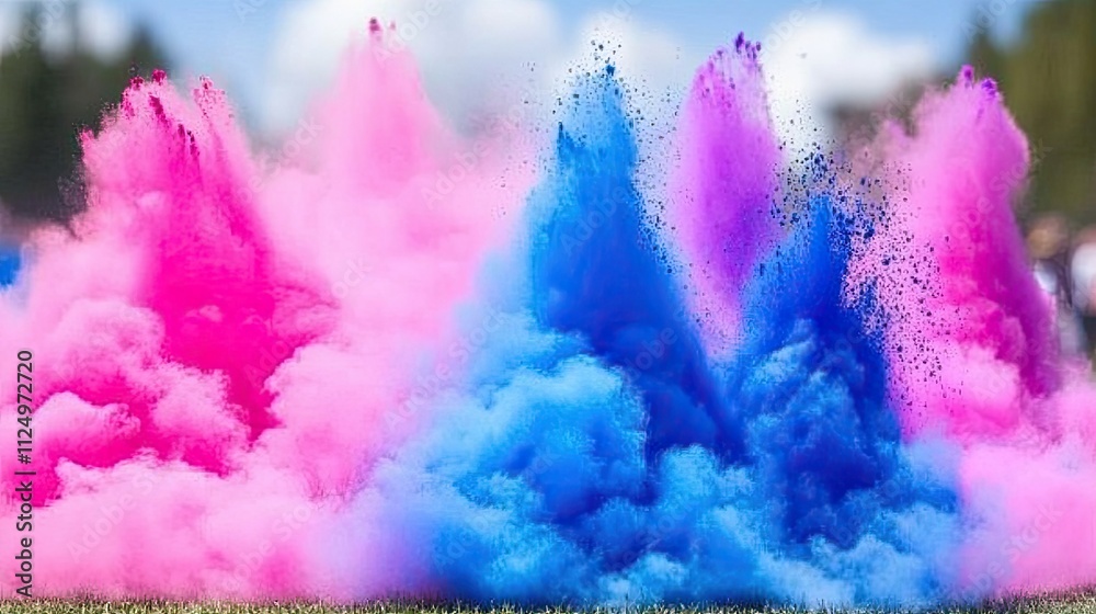Fototapeta premium A colorful explosion of paint in mid-air, symbolizing the freedom and joy of artistic expression.