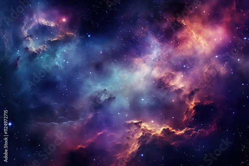 Exceptional Colorful Nebula in Scifi Universe, Background, Wallpaper