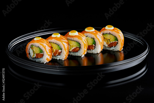 salmon roll japanese cuisine concept