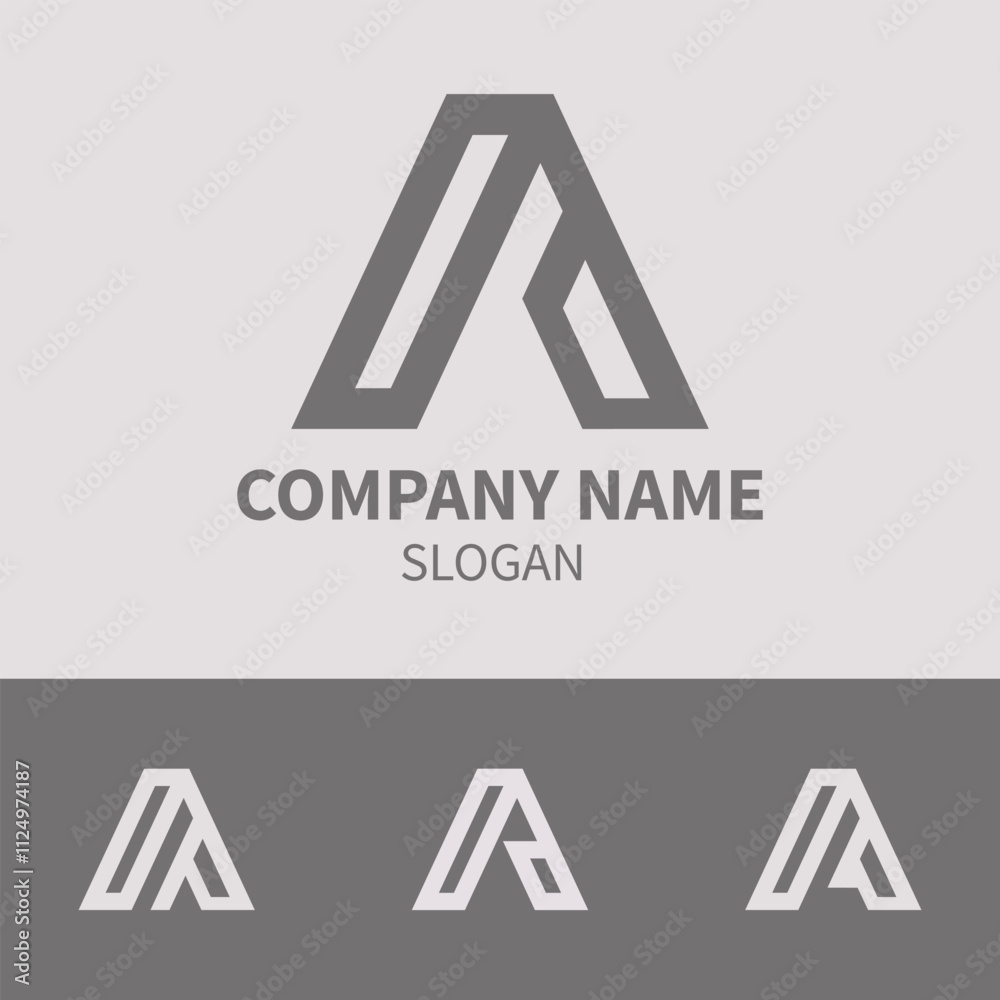 a modern logo design with a stylized letter ‘A’ on a dual-tone background, including placeholders for a company name and slogan, ideal for branding and identity use. a modern logo design with a stylized letter ‘A’ on a dual-tone background, including placeholders for a company name and slogan, ideal for branding and identity use.