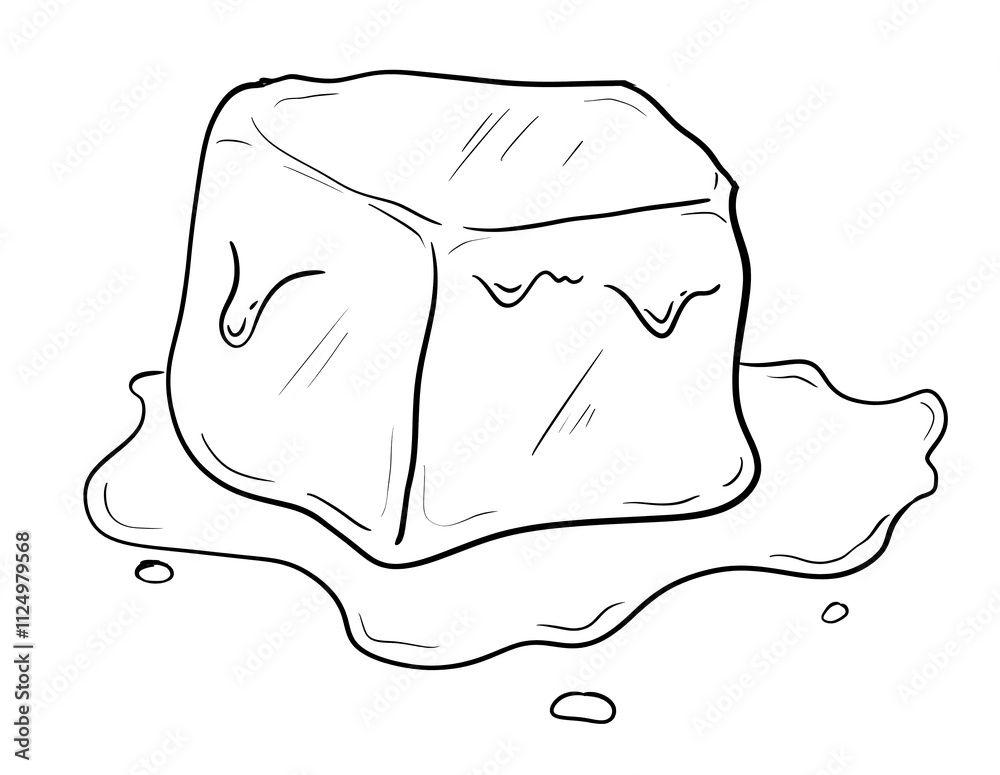 ice cube digital illustration drawing isolated