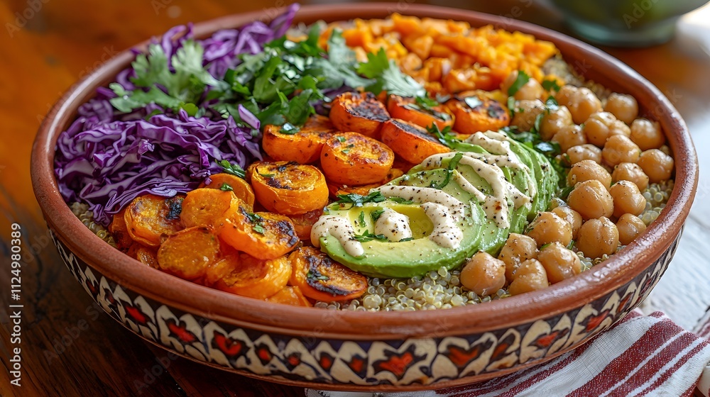 Vibrant Buddha Bowl with Sweet Potatoes, Avocado, Chickpeas, and Quinoa Vibrant Buddha Bowl with Sweet Potatoes, Avocado, Chickpeas, and Quinoa