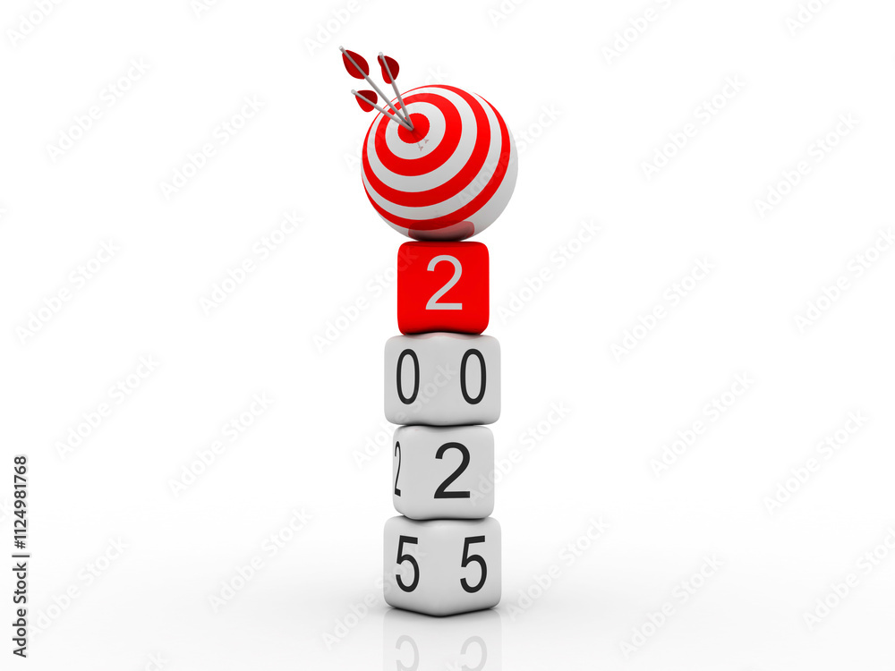 3d illustration 2025 New Year with target
3d illustration 2025 New Year with target