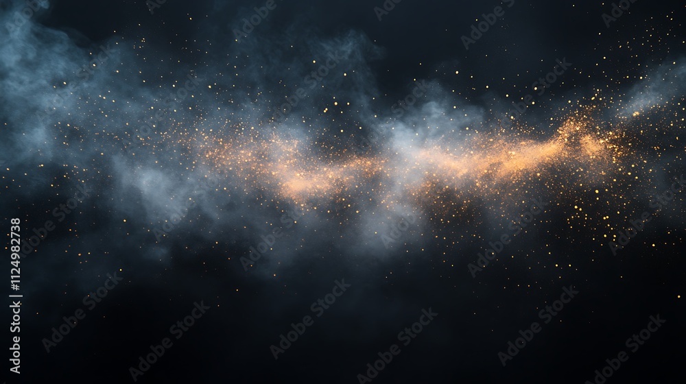 Fototapeta premium powder splash on black background , dark black dust textured concrete stone wall background