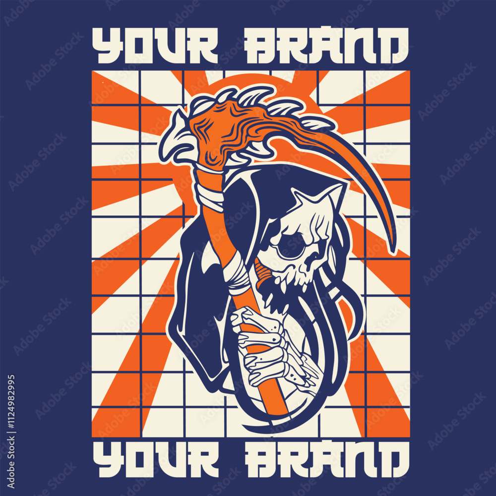 Obraz premium Ilustrasi desain logo Grim Reaper