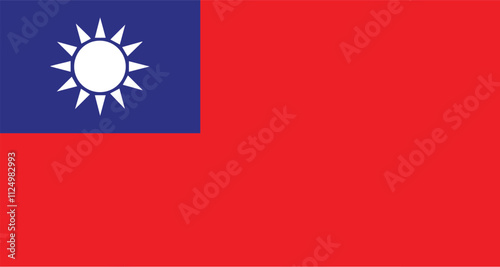Taiwan shiny realistic 3d background national waving flag