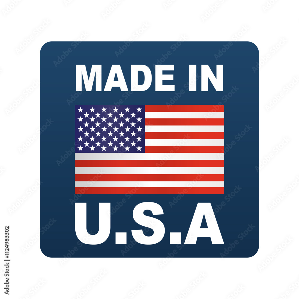 Made in USA icon with flag elements. Vector illustration Made in USA icon with flag elements. Vector illustration
